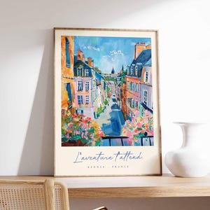 Rennes Poster, Frankreich Reisedruck, Kunstdruck Historisches Viertel, Frankreich Stadt Dekor, Bretagne Architektur Ansicht Kunst, Frankreich Reisegeschenk