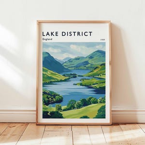 Lake Distrikt Poster, England Reise-Druck, UK Wandkunst, Nationalpark Dekor, Seenplatte Reise Geschenk, Landschaft Druck, England Reise-Kunst