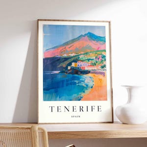 Tenerife Poster, Spain Travel Print, Canary Islands Wall Art, Spanish Island Decor, Tenerife Beach Poster, Spain Poster, Europe Travel Art