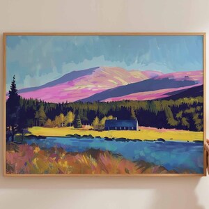 Cairngorms National Park Poster, Scotland Travel Print, Scottish Highlands Wall Art, Mountain Landscape Decor, UK Park Art, Nature Print