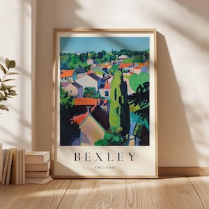 Bexley Poster, England Poster, Bexley Wall Art, UK Travel Print, London Borough Poster, Bexley Town Print, England Travel Posters