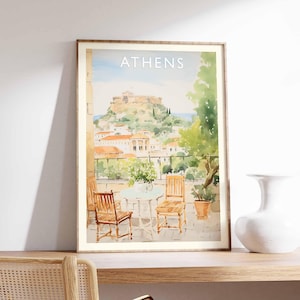 Athens Poster, Greece Travel Print, Greek Wall Art, European City Decor, Acropolis Poster, Greece Travel Gift, Europe Travel Art, Athens Art