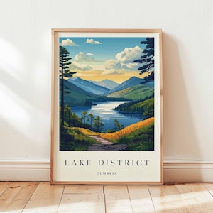 Lake District Poster, Cumbria Travel Print, UK National Park Wall Art, Lakeland Decor, English Landscape Art, Cumbria Poster, UK Travel Art