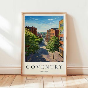 Coventry Poster, England Travel Print, UK City Wall Art, Cathedral Decor, Historic City Gift, West Midlands Print, UK Travel Art