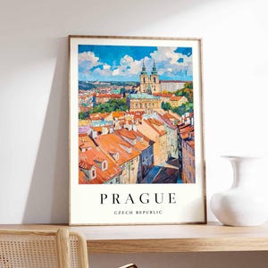 Prague Poster, Czech Republic Travel Print, Charles Bridge Print, Cityscape Wall Decor, Prague Castle View Art, European Travel Gift