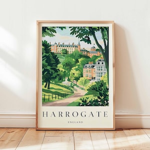 Harrogate Poster, England Travel Print, Yorkshire Print, England Wall Art, Spa Town Decor, UK Print, North England Print, UK Travel Art