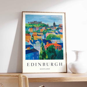 Affiche d'Édimbourg, impression d'Écosse, art mural d'Édimbourg, décor de carte de la ville d'Édimbourg, impression minimaliste d'Édimbourg, affiche de voyage écossaise