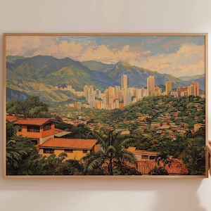 Caracas Poster, Venezuela Travel Print, Venezuelan City Wall Art, South America Travel Decor, Caracas Landscape Art, Cityscape Print