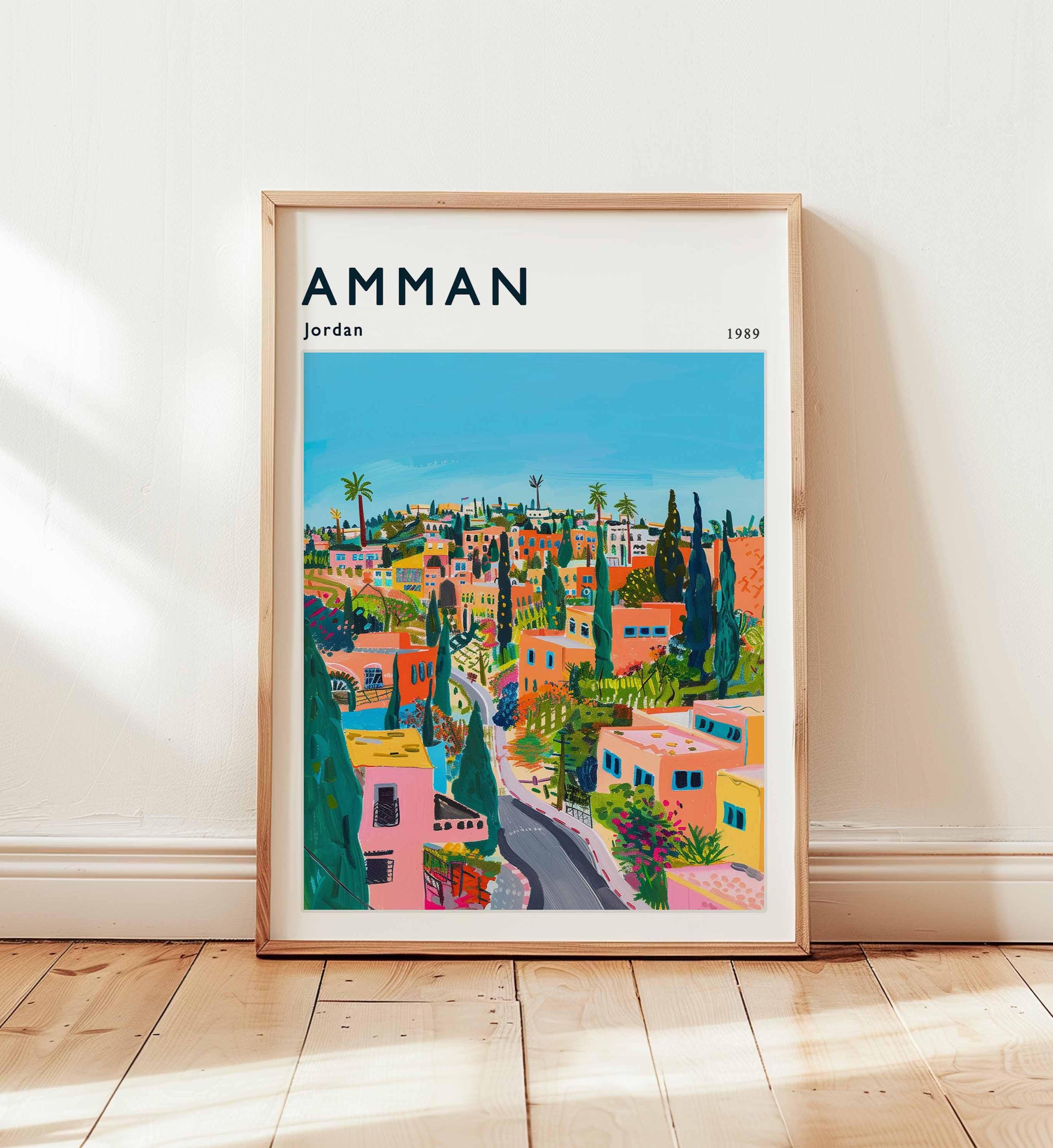 Amman Poster, Jordan Travel Print, Middle East Wall Art, Citadel