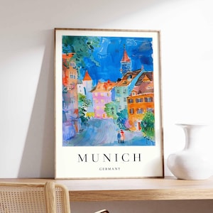 Munich poster, Germany print, Munich wall art, Munich city map decor, minimalist Munich poster, German skyline print, Munich travel wall art
