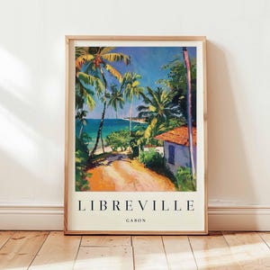 Libreville Poster, Gabon Travel Print, Central Africa Wall Art, Coastal City Decor, Libreville Travel Gift, African Print, Gabon Travel Art