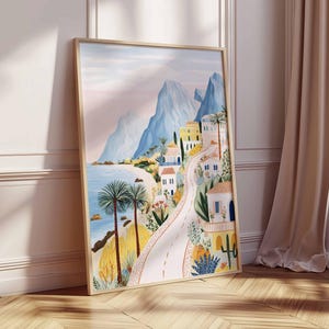 Mallorca Poster, Spain Travel Print, Palma de Mallorca Art, Balearic Islands Decor, Mediterranean Coastal Art, Island Vacation Gift