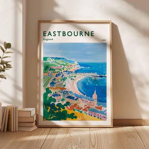 Eastbourne Poster, England Travel Poster, Seaside Poster, British Seaside, Coastal Wall Art, UK Home Decor, Eastbourne Print, Eastbourne Art