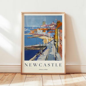 Newcastle Poster, England Travel Print, UK City Wall Art, Tyne Bridge Decor, Northern England Gift, Vibrant City Print, England Travel Art