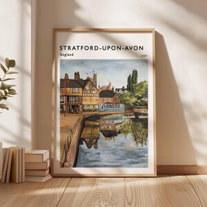 Stratford upon Avon Poster, England Travel Print, British Decor, United Kingdom Travel Poster, Stratford upon Avon Travel Poster
