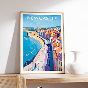 Newcastle Poster, Newcastle UK Print, City Wall Art, Newcastle Decor, Newcastle Skyline Poster, UK Art Print, Newcastle Travel Poster