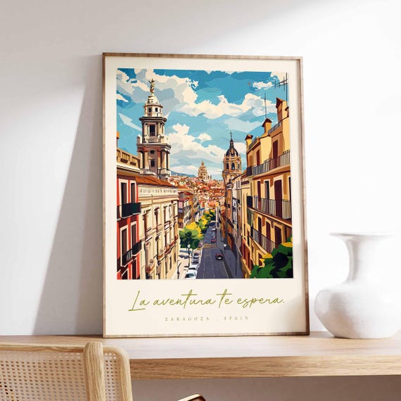 Póster de Zaragoza, impresión de viaje a España, arte de pared de