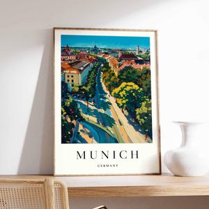 Munich Poster, Germany Travel Print, Marienplatz Print, Bavarian City Wall Decor, Cityscape View,  European Travel Gift, Munich Travel Art