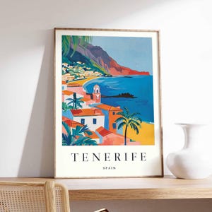 Tenerife Poster, Spain Travel Print, Canary Islands Wall Art, Spanish Island Decor, Tenerife Beach Poster, Spain Poster, Europe Travel Art