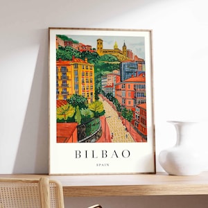 Bilbao Poster, Spain Print, Bilbao Wall Art, Guggenheim Museum Poster, Basque Country Print, Bilbao Skyline Art, Travel Poster