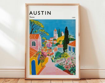 Austin Texas Travel Poster: Live Music Capital USA Wall Art