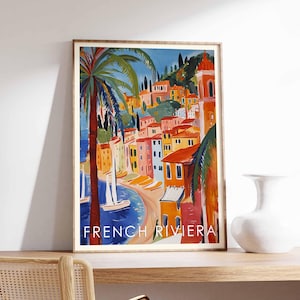 French Riviera Poster, French Riviera Print, French Riviera Wall Art, Riviera Print, French Coastline Poster, Mediterranean Poster