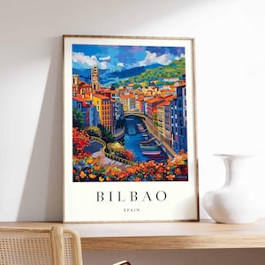 Bilbao Poster, Spain Print, Bilbao Wall Art, Guggenheim Museum Poster, Basque Country Print, Bilbao Skyline Art, Travel Poster