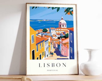 Lisbon City Print: Minimalist Portugal Travel Poster
