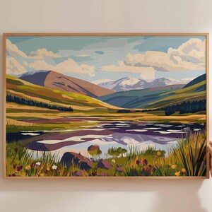 Cairngorms National Park Poster, Scotland Travel Print, Scottish Highlands Wall Art, Mountain Landscape Decor, UK Park Art, Nature Print