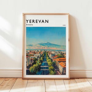 Pôster de Yerevan, Impressão de viagem da Armênia, Arte de parede da Ásia, Decoração do Cáucaso, Presente de viagem de Yerevan, Impressão de paisagem urbana, Arte de viagem da Armênia