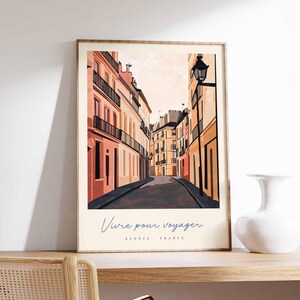 Pôster de Rennes, Impressão de viagem à França, Impressão de arte de distrito histórico, Decoração da cidade da França, Arte de vista da arquitetura da Bretanha, Presente de viagem à França
