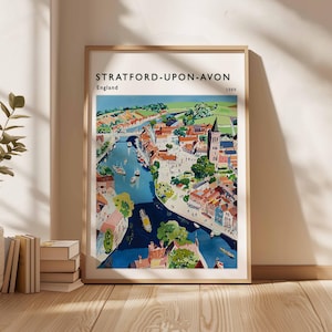 Stratford upon Avon Poster, England Travel Print, British Decor, United Kingdom Travel Poster, Stratford upon Avon Travel Poster
