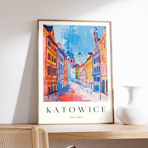 Katowice Poster, Poland Travel Print, Silesia Wall Art, Polish Decor, Katowice Architecture Poster, Poland Travel Gift, Europe Travel Art
