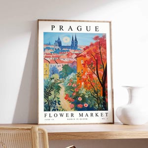 Prague Flower Market Poster, Prague Print, Czech Floral Wall Art, Prague Floral Decor, Botanical Poster, Czech Republic Travel Art