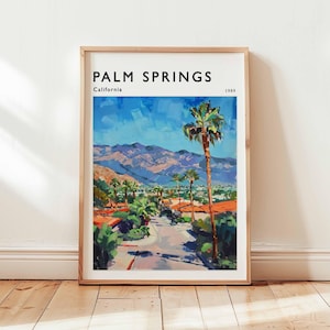 Palm Springs Poster, California Travel Print, Desert Wall Art, Mid-Century Modern Decor, Palm Springs Travel Gift, California Travel Art