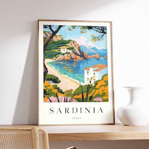 Sardinia Poster, Italy Poster, Sardinia Wall Art, Italian Print, Sardinia Print, Sardinia Decor, Italy Wall Art, Mediterranean Print