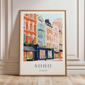 Soho London Travel Poster : art de la vie nocturne animée du West End