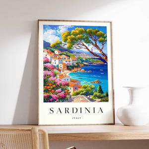 Sardinia Poster, Italy Poster, Sardinia Wall Art, Italian Print, Sardinia Print, Sardinia Decor, Italy Wall Art, Mediterranean Print