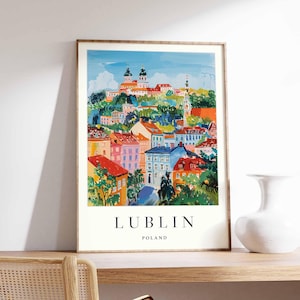 Lublin Poster, Poland Travel Print, Polish City Wall Art, Eastern Poland Decor, Lublin Old Town Poster, Poland Art, Europe Travel Art