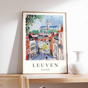 Plakat z Leuven w Belgii: Flamandzka architektura, podróże artystyczne