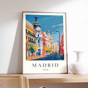 Madrid Poster, Spanien Print, Madrid Wandkunst, Madrid Stadtplan Dekor, minimalistisches Madrid Poster, Spanische Skyline, Madrid Reisewandkunst