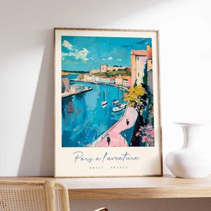 Brest Poster, Frankreich Reisedruck, Hafenstadt Kunstdruck, Frankreich Küstenwandkunst, Bretagne Maritime Szene Dekoration, Frankreich Reisegeschenk