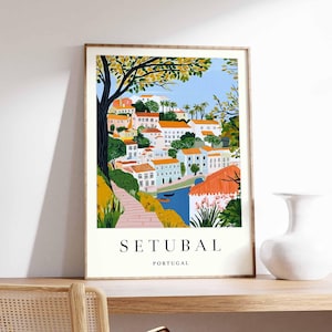 Setubal Poster, Portugal Travel Print, Portuguese Coastal Wall Art, Setubal Beach Poster, Portugal Travel Gift, Europe Travel Art
