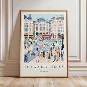 Piccadilly Circus Poster, London Travel Poster, Piccadilly Circus Wall Art, West End Print, UK Landmark Poster, British Culture Art