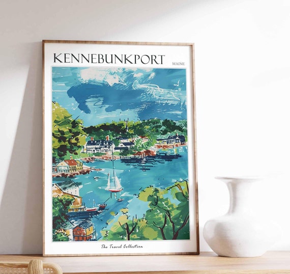 Kennebunkport Maine Travel Poster: Coastal New England Art Print
