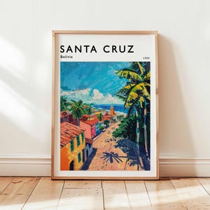 Santa Cruz Poster, Bolivia Travel Print, South America Wall Art, Cityscape Decor, Santa Cruz Travel Gift, City Print, Bolivia Travel Art