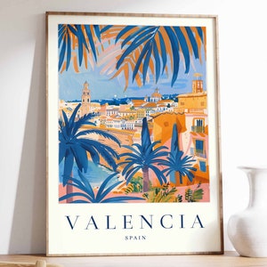 Valencia Poster, Valencia Travel Print, Spain Wall Art, Spanish Travel Print, Tropical Decor, City Print, Valencia Gift