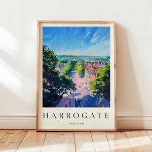 Harrogate Poster, England Travel Print, Yorkshire Print, England Wall Art, Spa Town Decor, UK Print, North England Print, UK Travel Art