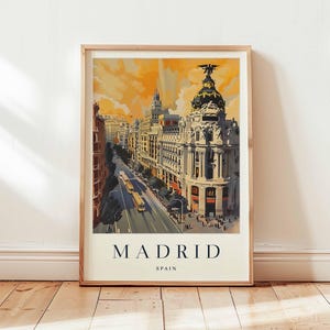 Madrid Poster, Spain Travel Print, European City Wall Art, Royal Palace Decor, Madrid Travel Gift, Spain Capital Print, Spain Travel Art