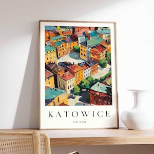 Katowice Poster, Poland Travel Print, Silesia Wall Art, Polish Decor, Katowice Architecture Poster, Poland Travel Gift, Europe Travel Art
